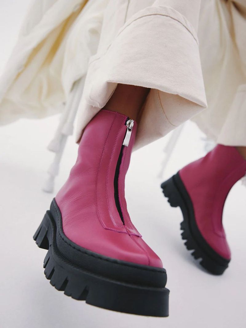 Maguire | Women's Lana Pink Boot Front-Zip Boot