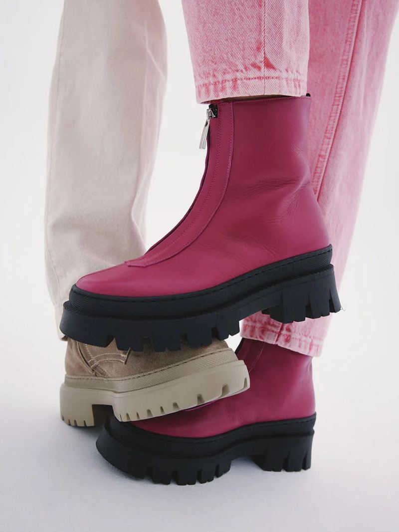 Maguire | Women's Lana Pink Boot Front-Zip Boot