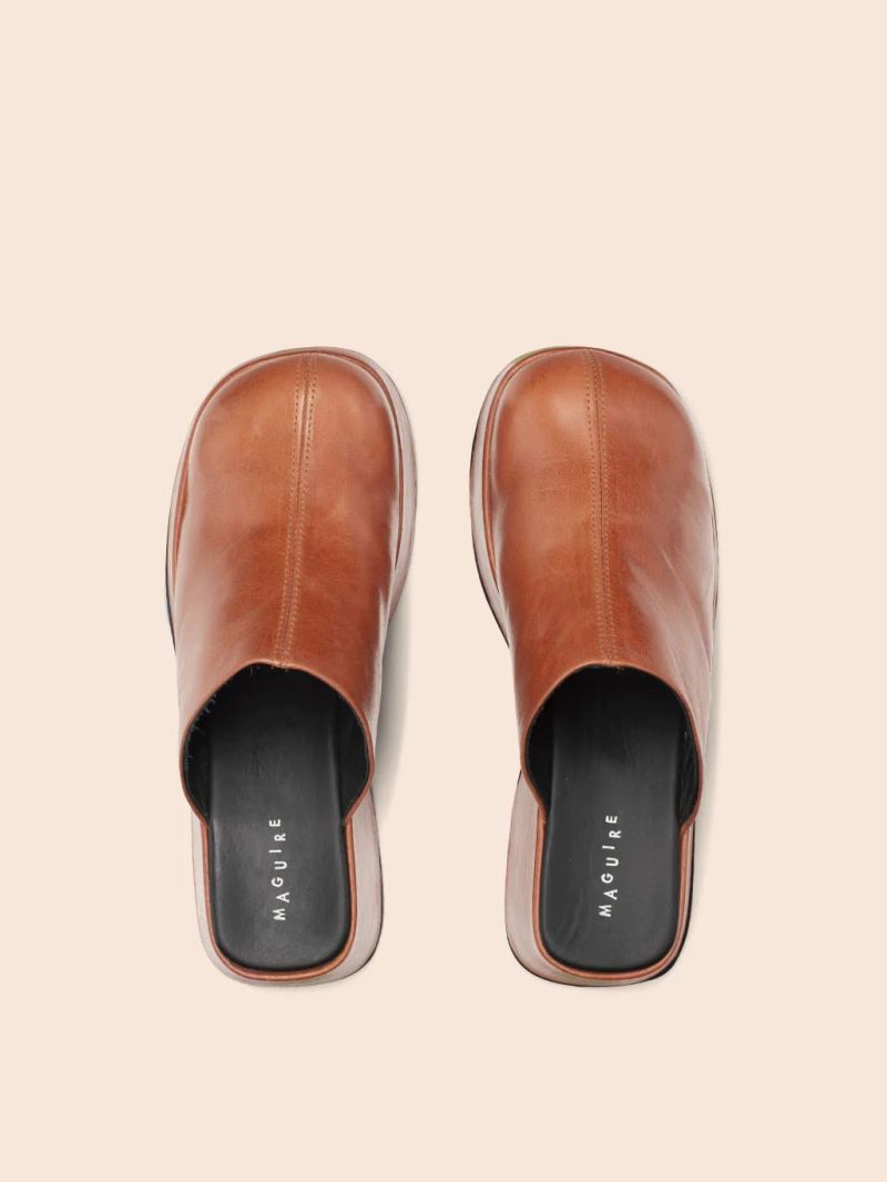 Maguire | Women's Vera Caramel Clog Platform Mule